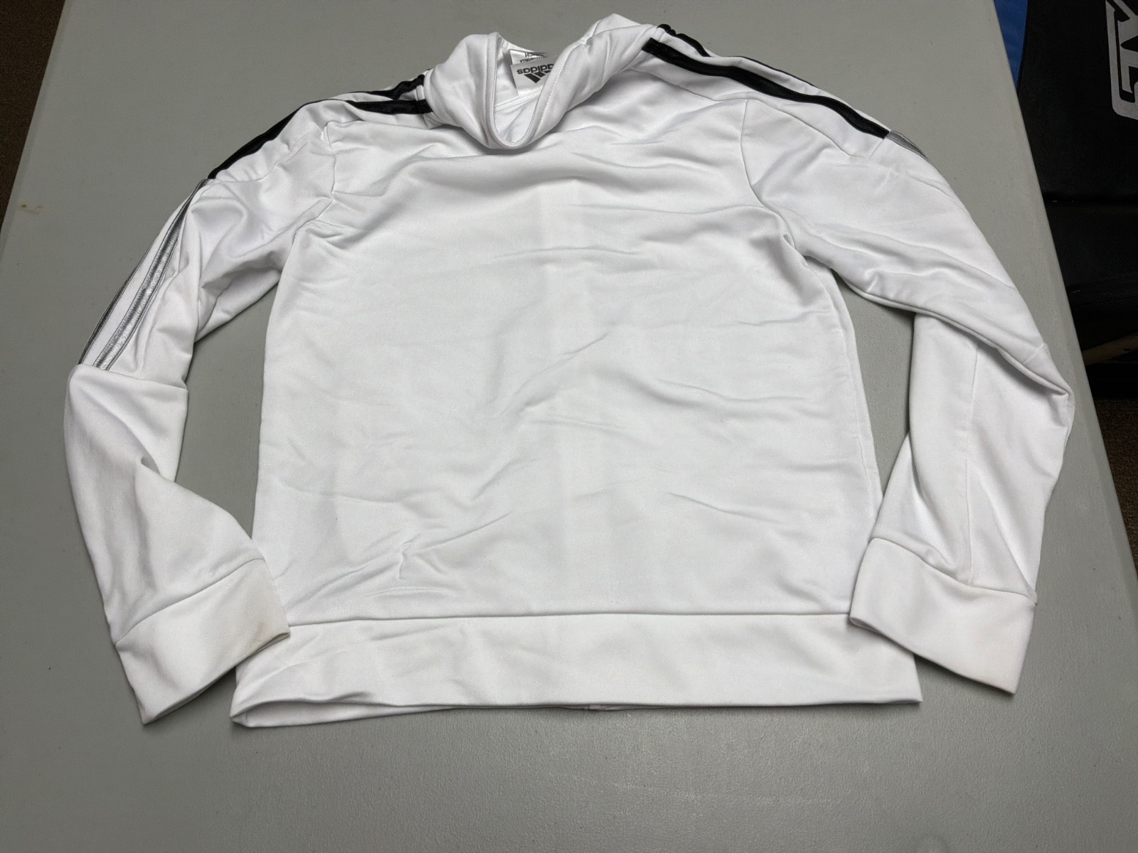 Adidas Essentials 3 Stripes Tricot Track Jacket, White, Youth Small thumbnail 6