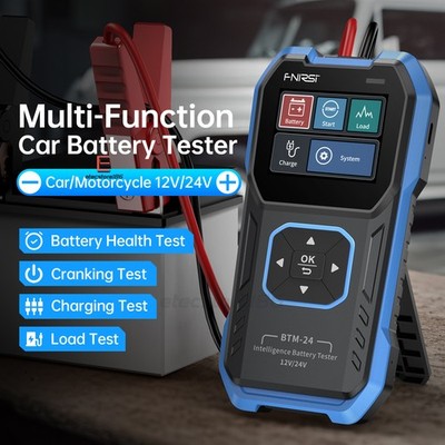 FNIRSI BTM-24 Car Battery Tester 12V/24V Load Tester Charging System Analyzer
