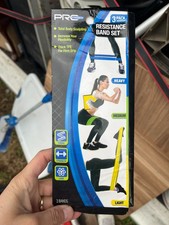 Pro Strength 3pk. Resistance Band Set: Light, Medium  Heavy Color Coded NEW.