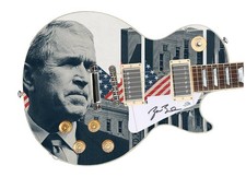 George W Bush Signed Autographed Photo Graphics Guitar ACOA ACOA