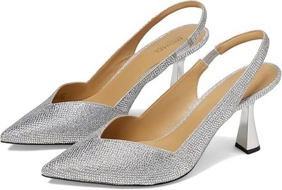 Michael Kors Women's Chelsea Sling Heels Glitter Chain Mesh/stain Size 8.5 M