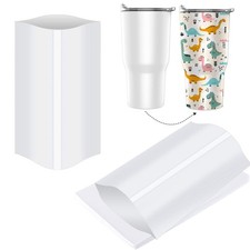 8x12 Inch Sublimation Shrink Wrap Sleeves, 60 Pcs White Sublimation Shrink Wr...