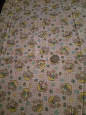 Easter Baskets Eggs Pastel Colors Checks Cotton Fabric 44" X 30"