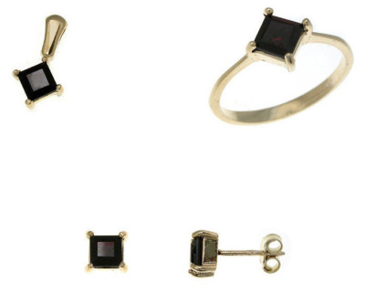 Parure De Bijoux En Or 101 - Ensemble Anneau, Boucles D'oreilles Et Pendentif, Neuf Avec étiquettes
