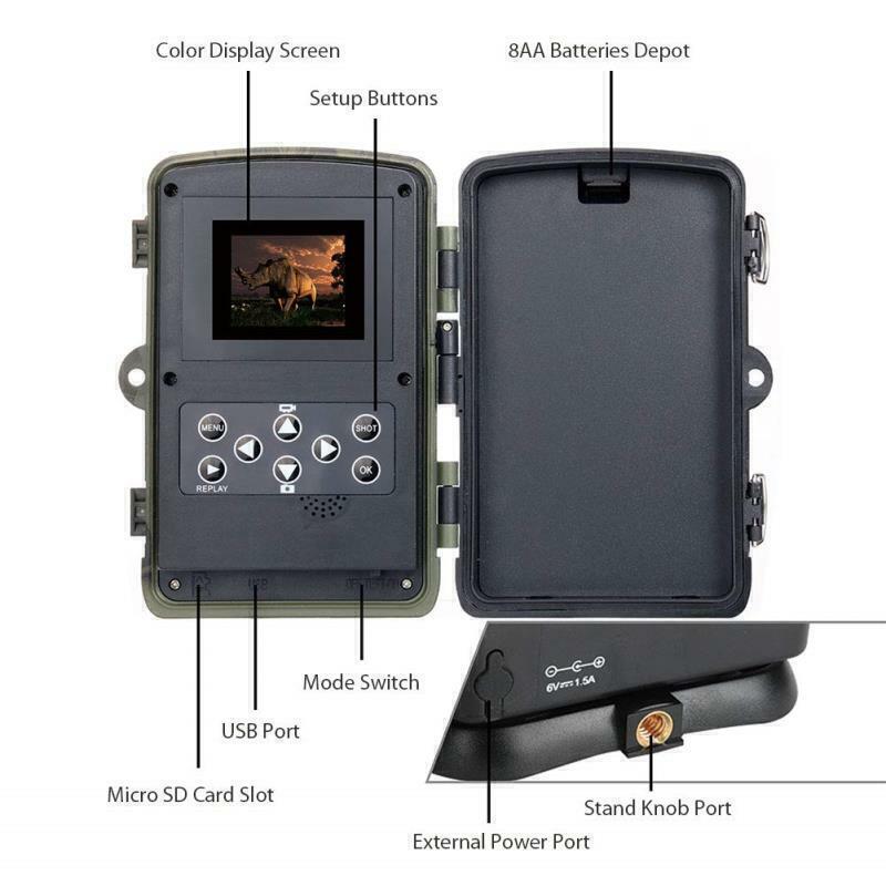 Outdoor Hunting Trail Camera 24MP 2.7K Wildlife Scouting Game Cam Night Vision