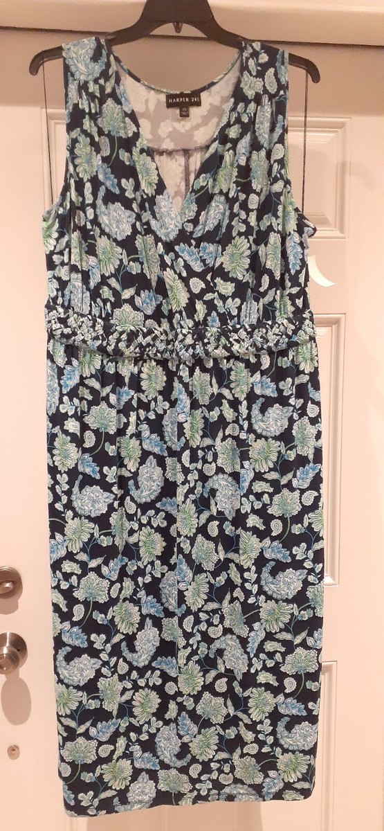 casual harper maxi dress blue size s Harper 241 Women Maxi Dress Blue Floral Paisley Sleeveless Plus Size 2x