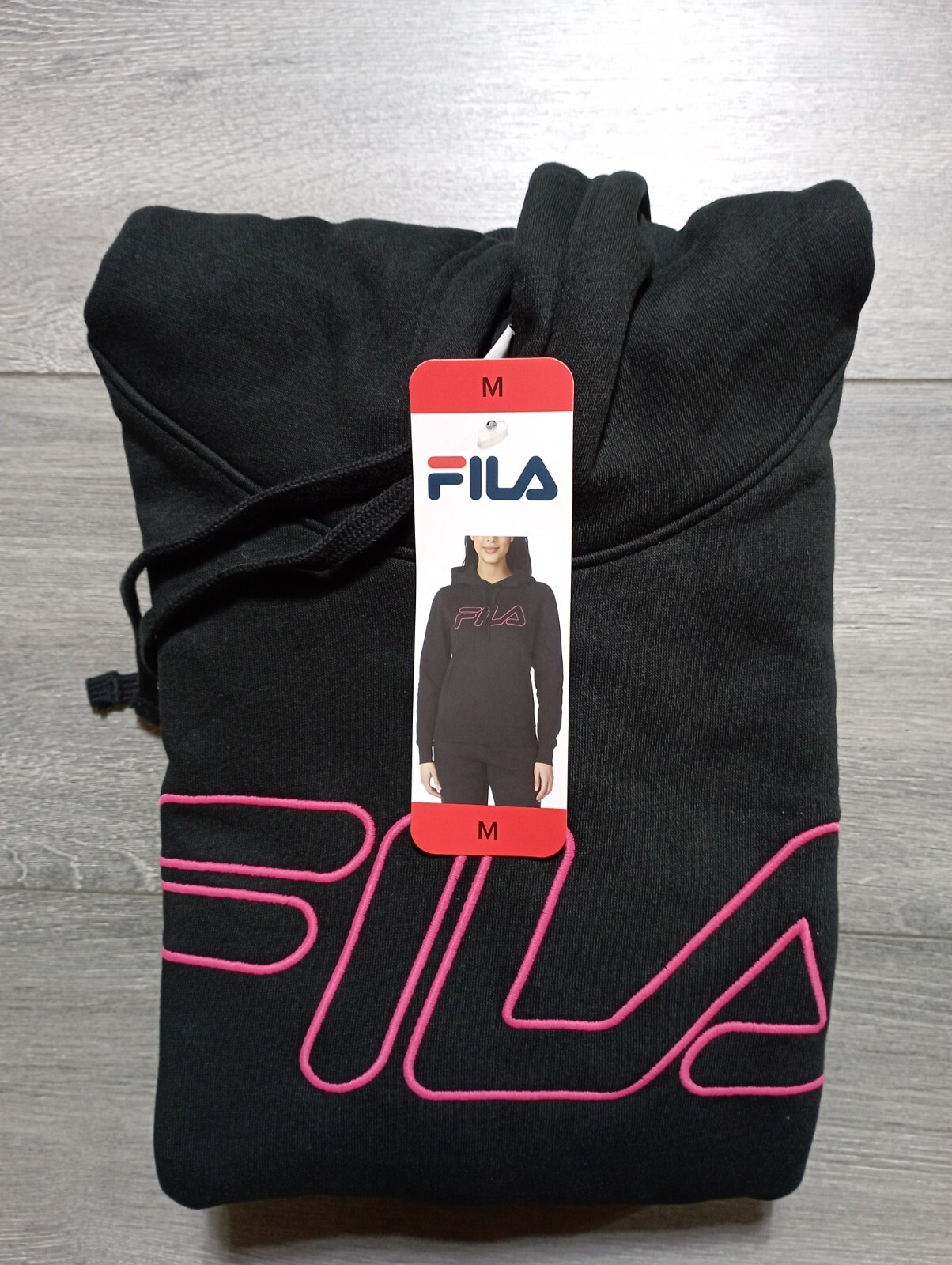 Fila Pullover Felpa con Cappuccio Adulto Donna Medium Nero Morbido