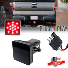 Smoked Lens 15-led Brake Light Trailer Hitch Cover Fit Towing Hauling 2 Size