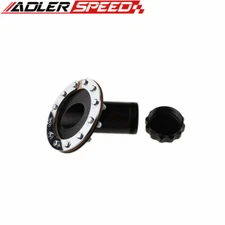 ADLERSPEED Billet 45 Degree Fuel Cell Fast Fill Filler Neck 12 Bolt Flange Black