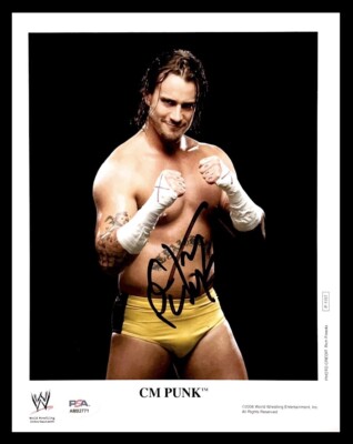 WWE CM PUNK P-1157 HAND SIGNED AUTOGRAPHED 8X10 PROMO PHOTO WITH