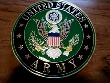 U.s Army Automobile Grill Badge All Weather Emblem Auto Home Medallion