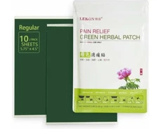 LEKON - Pain Relief Green Herbal Patch 10 Sheets Per Pack - (5.75" x 4.5")