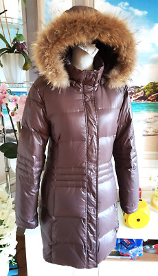 Damen Daunenjacke Daunenmantel DOLOMITE mit Echt Fell Kapuze wie