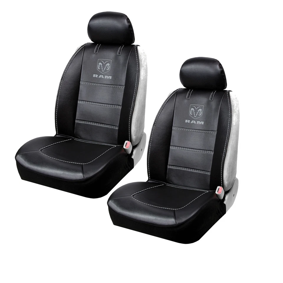 New Dodge Ram Premium Sideless Front Seat Covers & Steering Wheel Cover Set Foto 2 de 4