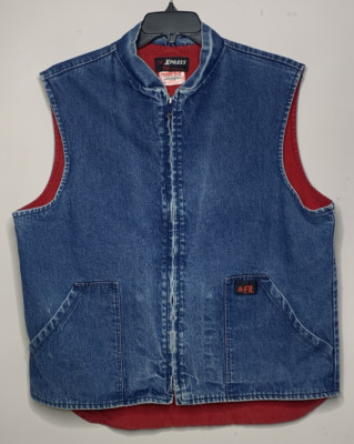 Vintage Westex Proban FR-7A Sleeveless Blue Jean Jacket Fire Resistant Size L