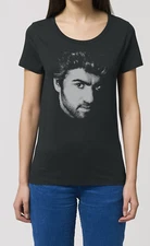 George Michael Womens Quality Cotton T-Shirt Music Ladies Wham New Top Gift Eco