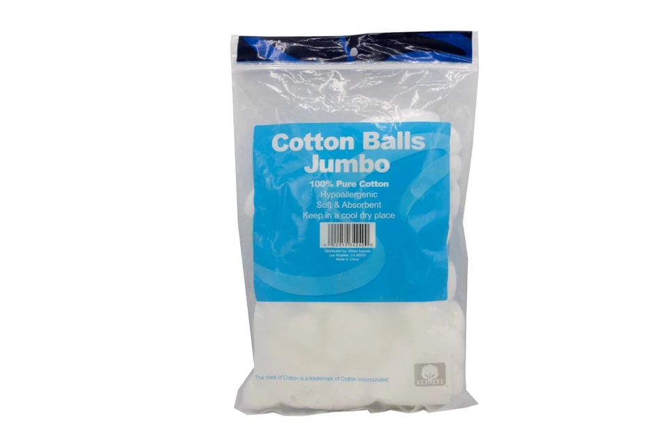 Bolas de algodón Jumbo - 100 unidades cada una | hisopos de algodón ultra suaves y absorbentes (paquete de 5) Foto 2 de 4