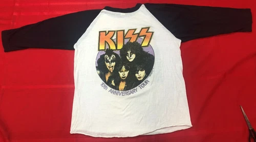 KISS 10th Anniv Tour T Shirt 80s Concert Eric Carr 1980s vintage concert t-shirt, vintage, single stitch, B+ condition