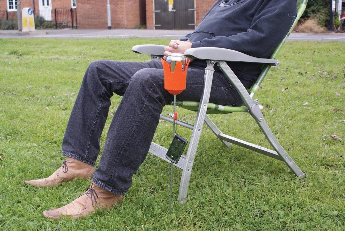 Camping Stakes Sunnydaze Steel Outdoor Drink Holder Stakes, Multi