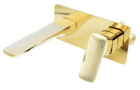 Wandmontage Wasserhahn Unterputz Kaltwasser Warmwasser Armatur Waschbecken Gold