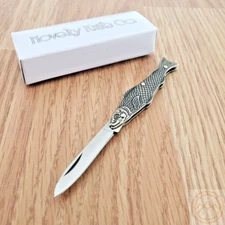 Novelty Cutlery Fish Folding Knife 1.5" Stainless Steel Blade Metal Alloy Handle
