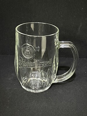 Pilsner Urquell Heavy Drinking Glass Tankard Beer Mug Stein 0.5L size 5.5'' Tall