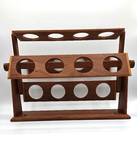 ESA Design Danish Wall Mount Teak Ferris Wheel Spice Rack NO SPICE BOTTLES - 第 6/18 張圖片