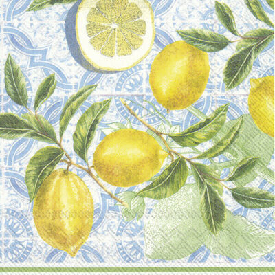 ZITRUS LIMONE ZITRONENFRUCHT IHR Papier Mittagessen Servietten 3-lagig 33 cm qm 20er Pack