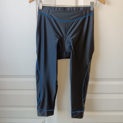 4ucycling Women's Black Padded 3/4 Bicycle Pants Size S