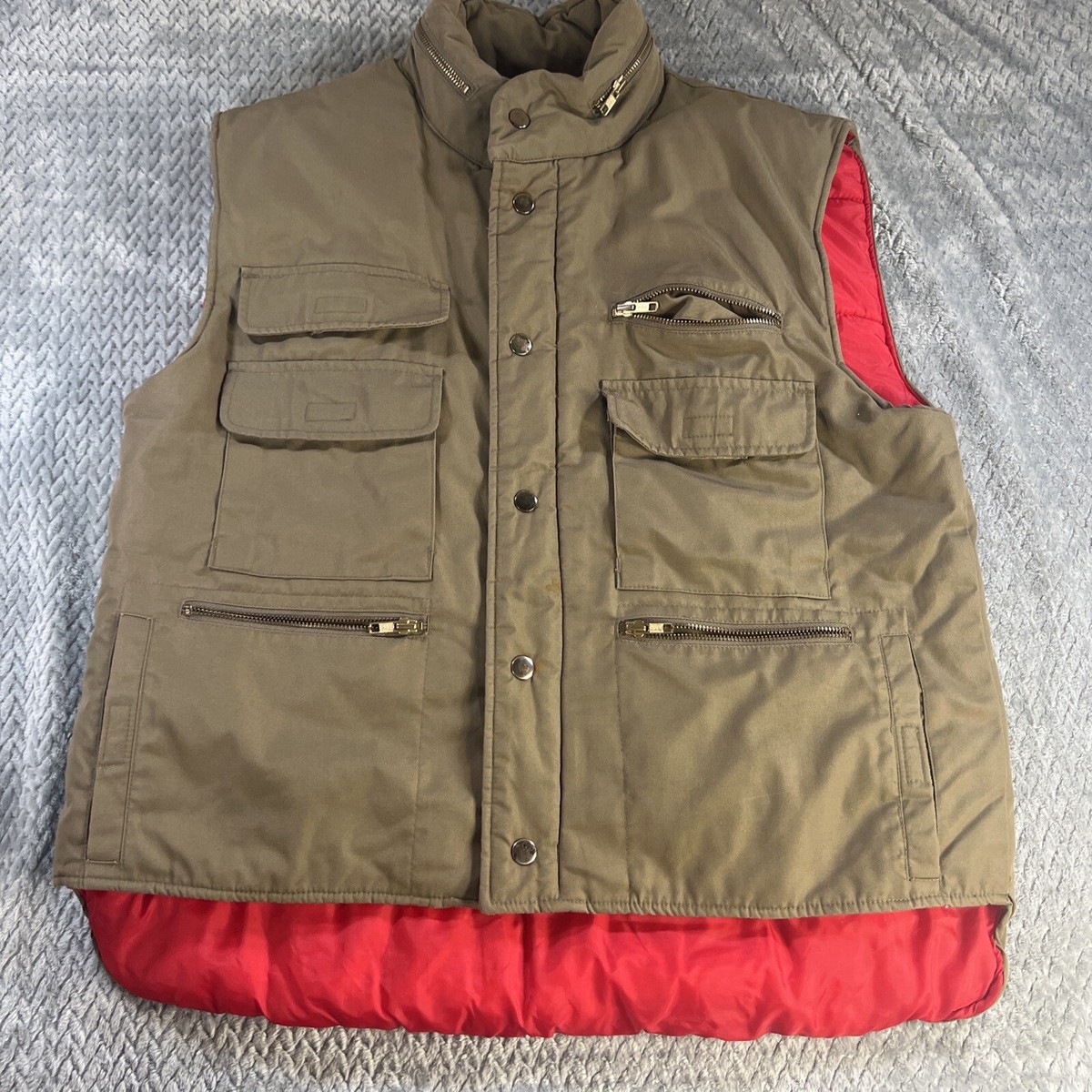 ジャケット・アウター SEARS Quilting Vest Vintage Sears Fieldmaster Sleeveless Vest Jacket Navy Men's