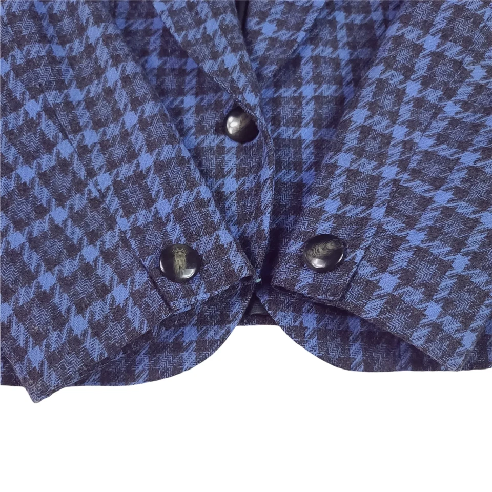 Blazer Pendleton vintage años 70 para mujer azul a cuadros con solapa de un solo botón Foto 4 de 4