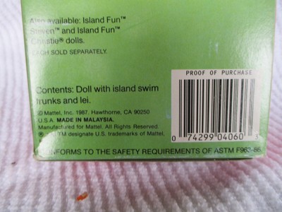 NIB BARBIE DOLL 1987 ISLAND FUN 