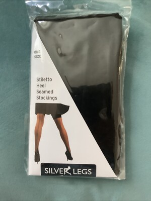 Stiletto Heel Seamed Glamour Stockings Black One Size 