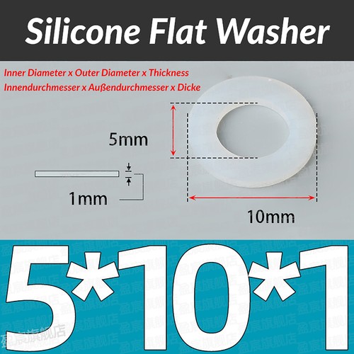 Silicone Plain Flat Washer O Rings Sealing Gaskets Ring Food Grade Thickn1mm-5mm - Picture 55 of 235