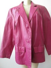 Chadwick's Purple Leather Long Sleeve Jacket Size 20w - New
