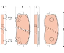 Brake pad set, disc brake Cotec TRW GDB3510 for Hyundai