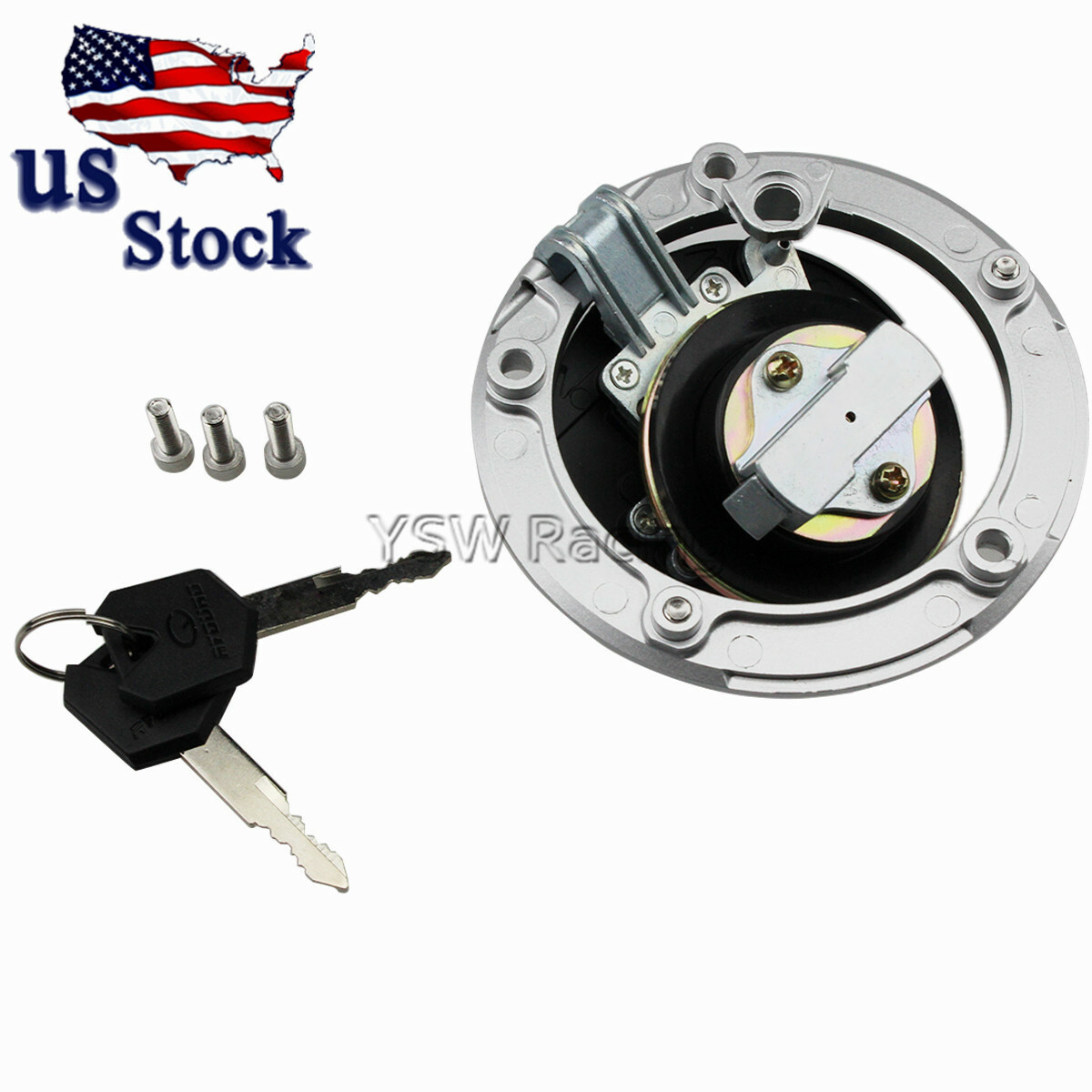 Fuel Gas Tank Cap Cover 2xKeys for KAWASAKI Z1000/ZX-6R 2007-2018