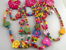 Sell 48 pcs new style wood 24 Bracelets 24 Necklace kids birthday party Jewelry