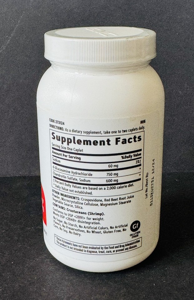 GNC Triple Strength Glucosamine Chondroitin 750mg/600mg 120 Caplets Exp