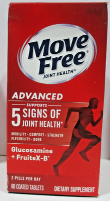 Move Free Joint Health Advanced Glucosamine + FruiteX-B, 80ct. EXP 06/2025