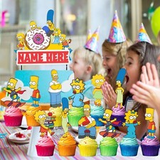 SIMPSONS CUPCAKE CAKE TOPPER BIRTHDAY SUPPLIES DECORATION THEME IDEA FAVOR LIGHT