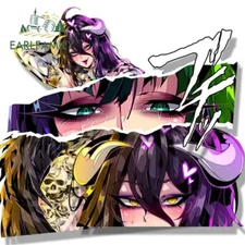 EARLFAMILY 5.1" Ahegao Albedo Fanart Car Stickers Anime Waifu Sunscreen RV Decal