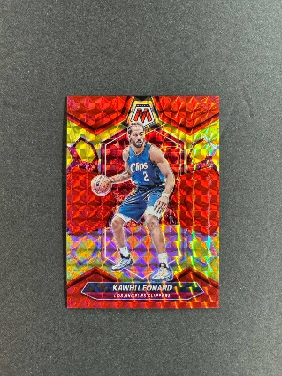 Kawhi Leonard 2023-24 Panini Mosaic Red Yellow Fusion Choice /75