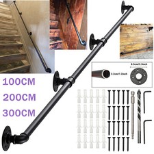 100/300CM Handrail Stair Rail Grab Balustrade Black Metal Staircase Banister UK