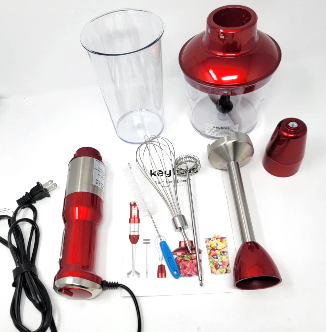 Keylitos 5 in 1 Immersion Hand Blender Mixer [Upgraded] 1000W Handheld Stick