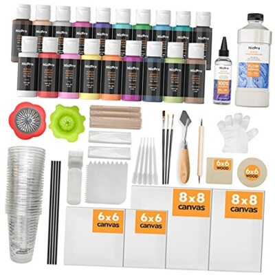 Acrylic Pouring Kit, Artist Starter Supplies Including 19 Colors 19 COLORS