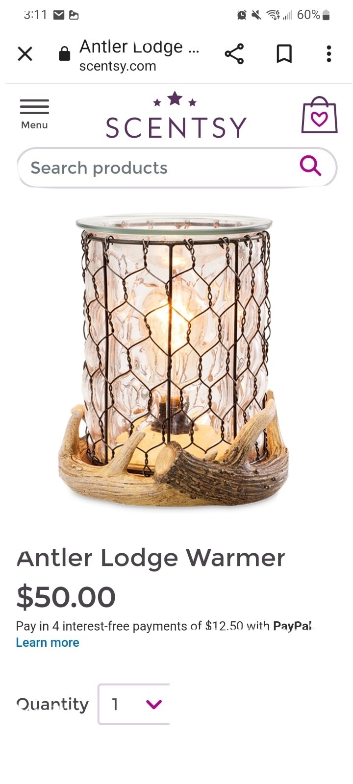 Scentsy Antler Lodge Warmer brand new in box never opened eBay