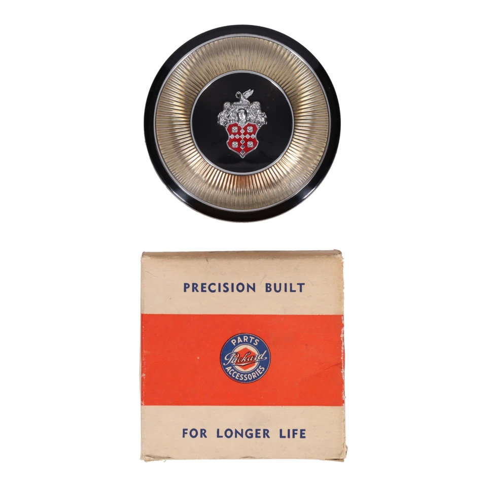 NOS 金色方向盘喇叭纽扣徽章 1951 - 1952 年 Packard Patrician 300 400 — 第 4/4 张图片