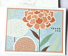 Greeting Card Blank Note Card Thank You Thanks Floral Flowers Hallmark