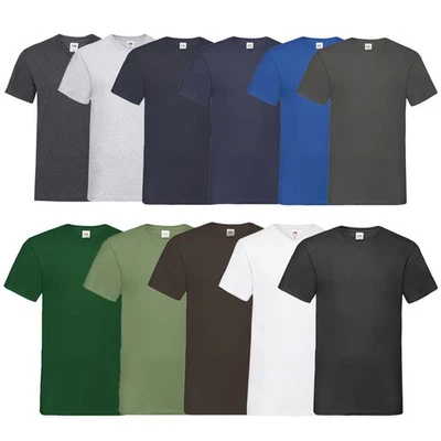 FRUIT OF THE LOOM T SHIRT V-NECK AUSSCHNITT M L XL XXL 3XL 4XL 5XL T-SHIRTS NEU - Bild 1 von 2